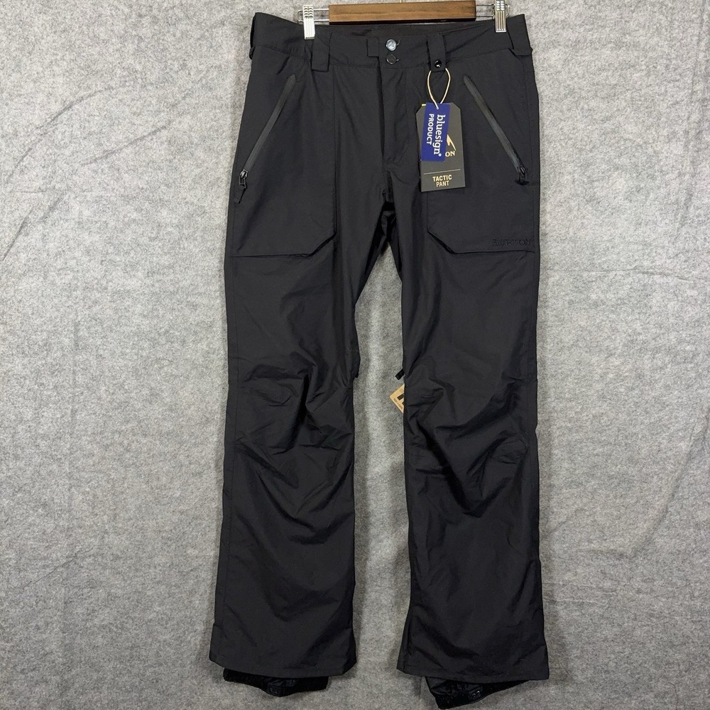 Burton Dryride Tactic Pants Men Sz M Black Lined Zip Pockets Ski Snowboard NWT